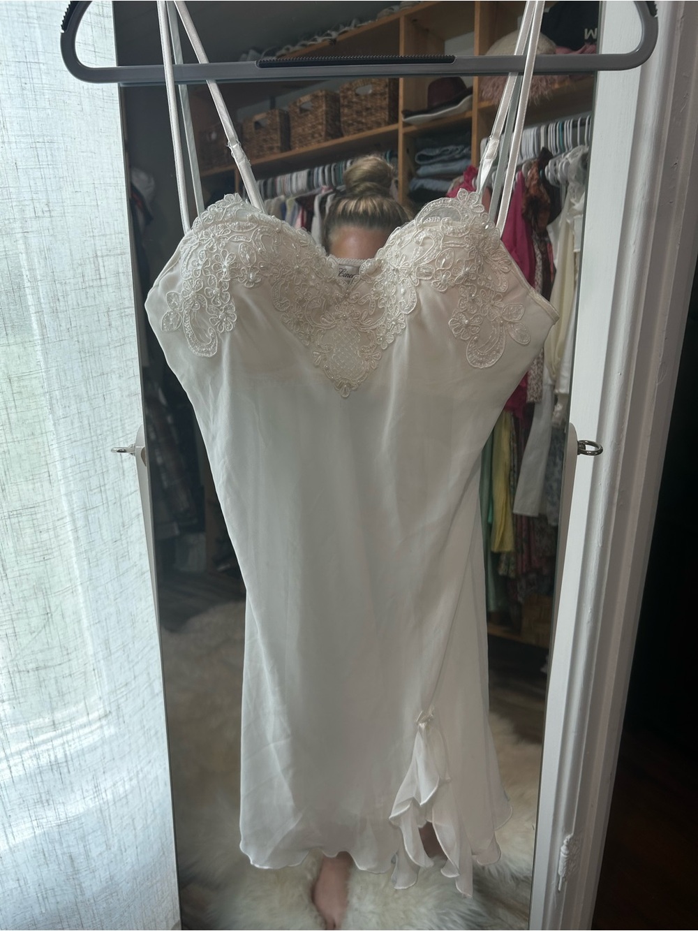 💍Linea Donatella bridal nightgown beaded lace size Small
